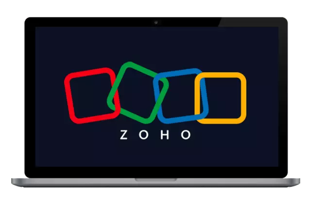 Zoho Logo in a Laptop