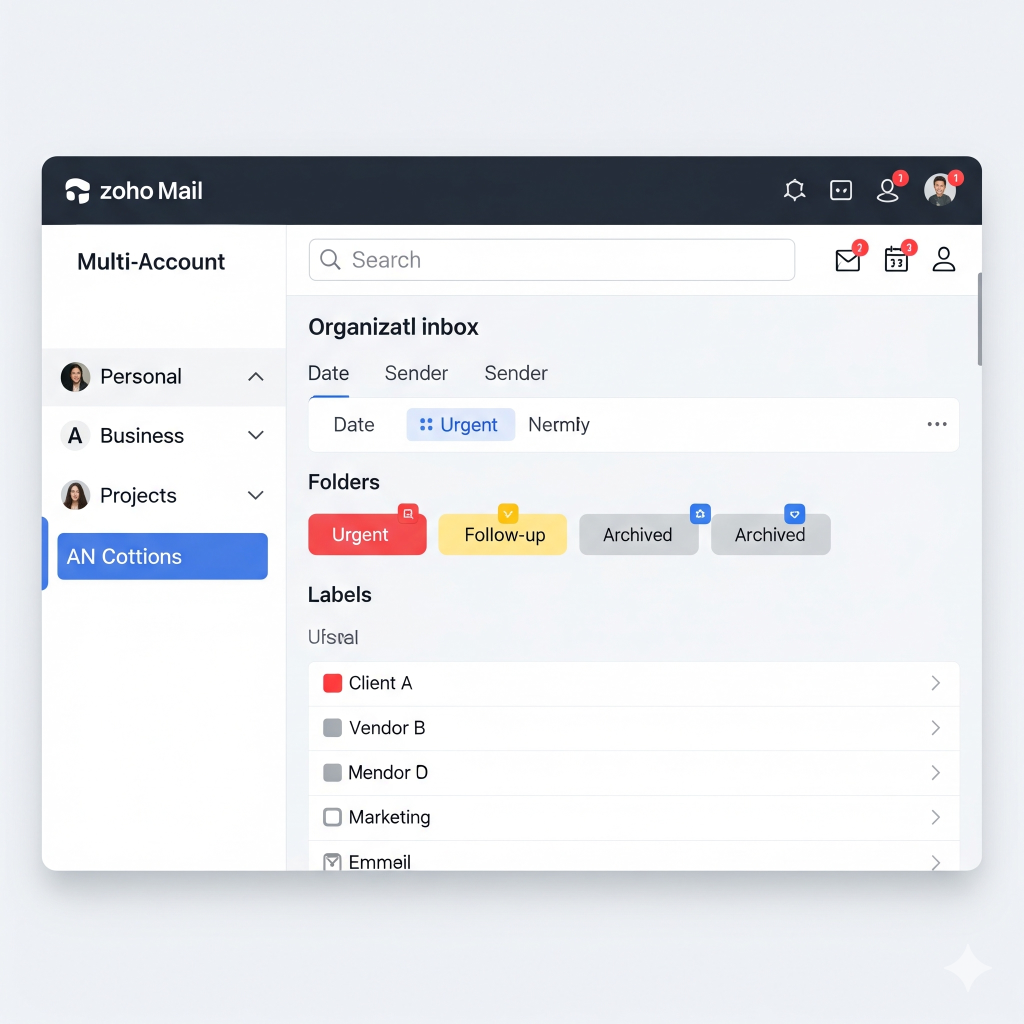 Zoho Mail Zccount Management