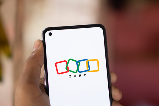 Zoho logo picture on smartphone