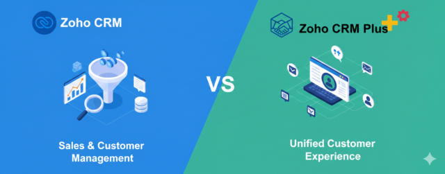 The two sides are showing different CRM features in a comparison