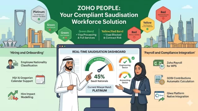 Zoho payroll and people saudisation for businesses.