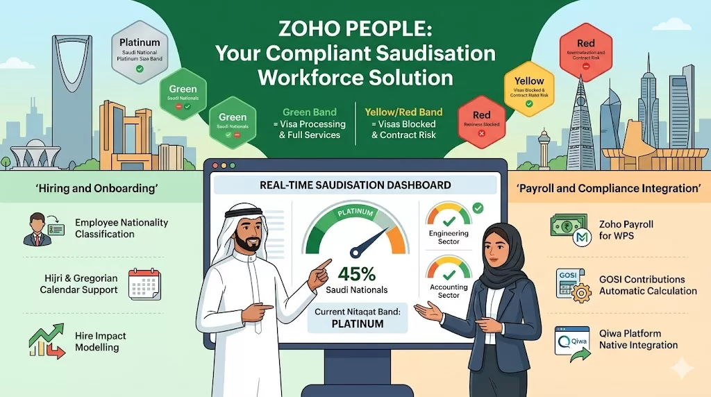 Zoho payroll and people saudisation for businesses.