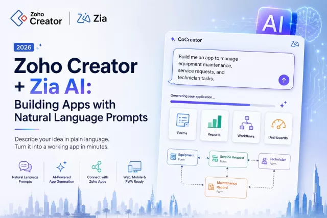 Zoho Creator AI app builder interface 2026