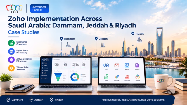 Zoho implementation Dammam Jeddah Riyadh case studies Saudi Arabia