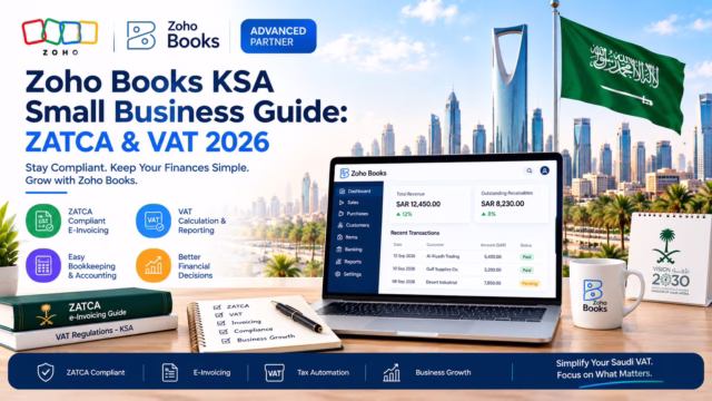 Zoho Books KSA small business dashboard for Saudi SME bookkeeping