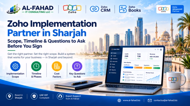 Zoho implementation partner in Sharjah scope, timeline and cost guide